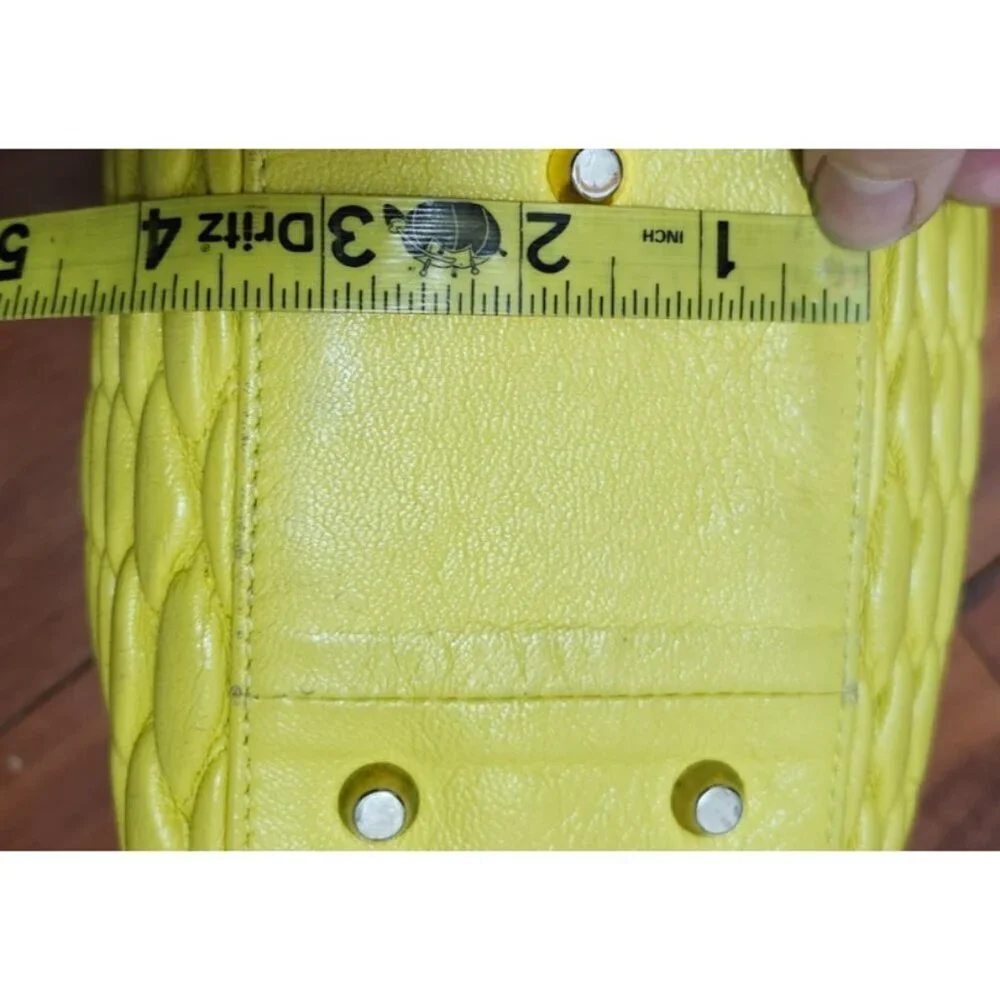 Paolo Masi Italy Woven Leather Tote Bag Yellow Genuine Leather Handbag Italy